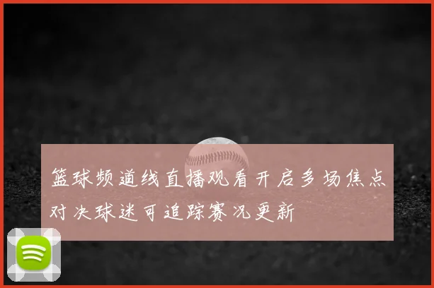 篮球频道线直播观看开启多场焦点对决球迷可追踪赛况更新